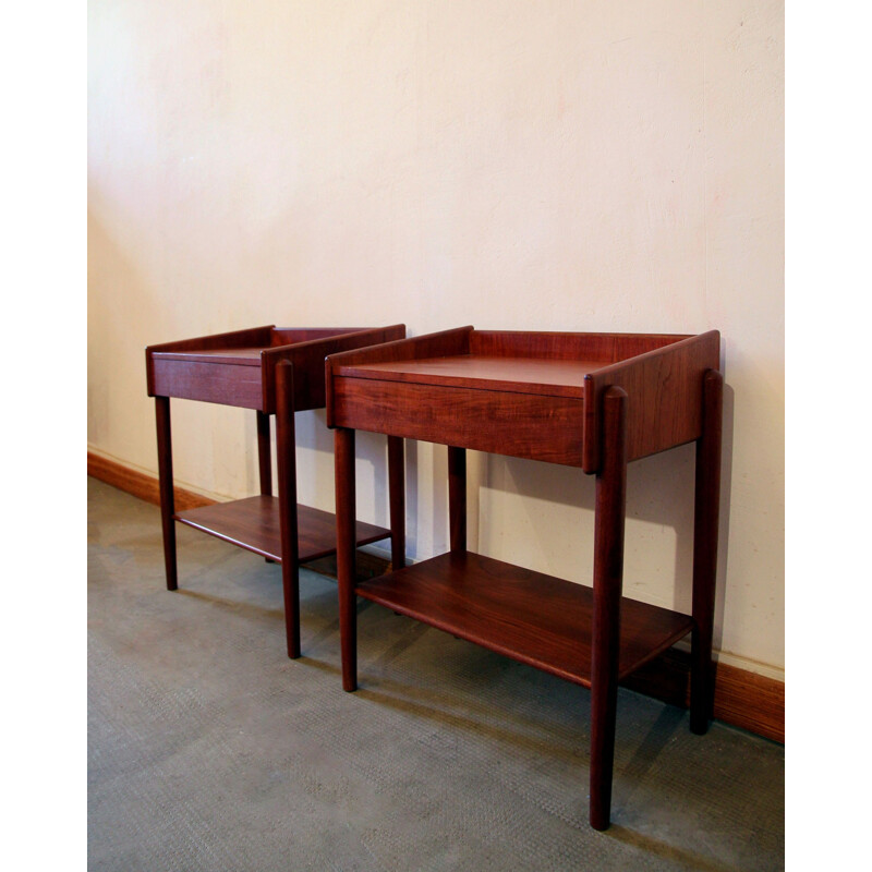 2 vintage teak bedside tables model 148 by Borge Mogensen for Søborg Møbler, 1950