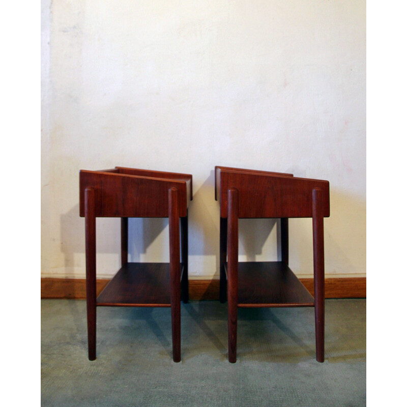 2 vintage teak bedside tables model 148 by Borge Mogensen for Søborg Møbler, 1950