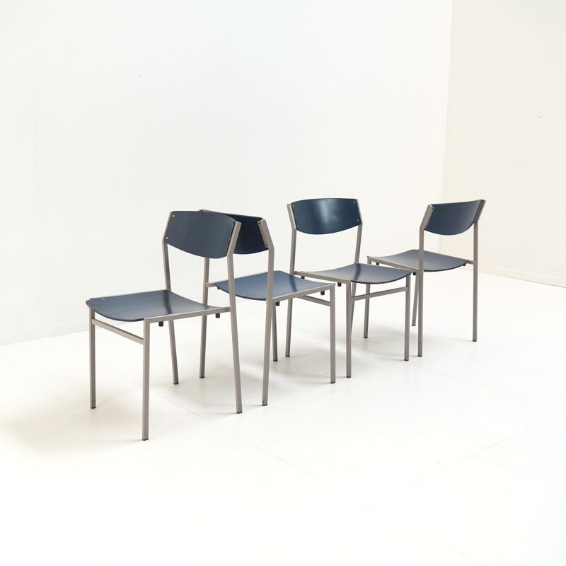 Conjunto de 4 cadeiras de jantar vintage de Gijs Van Der Sluis