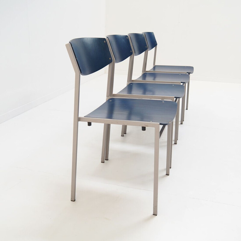 Set 4 vintage dining room chairs by Gijs Van Der Sluis