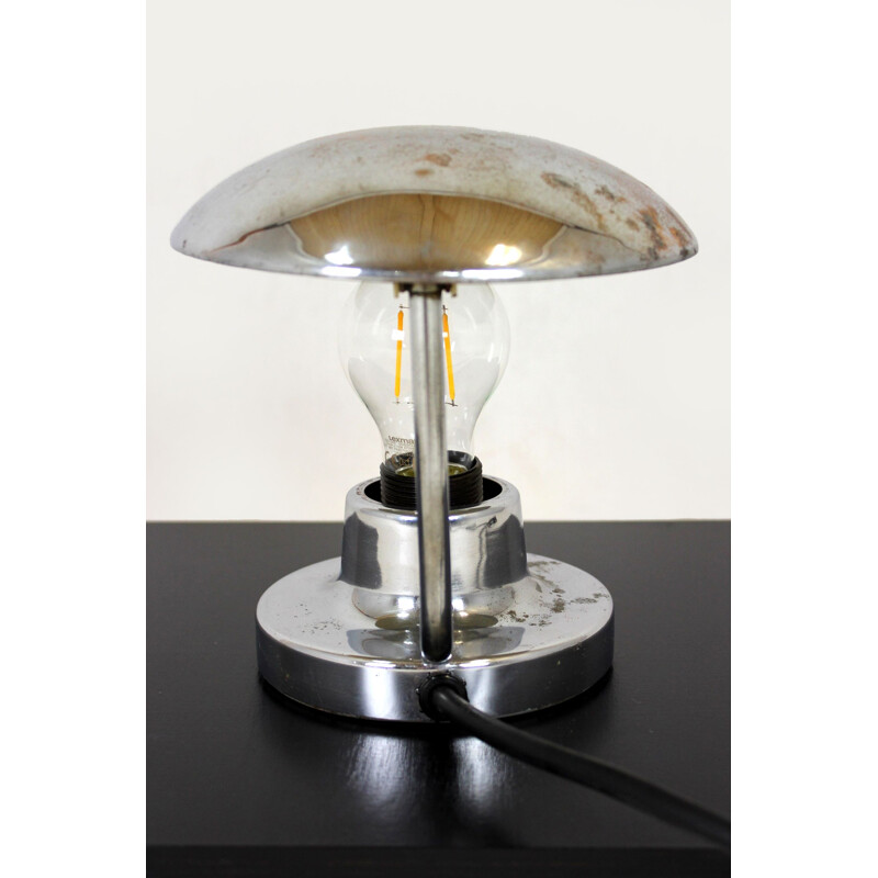 Mid-century bauhaus style chrome table lamp by Josef Hurka for Napako, 1950s