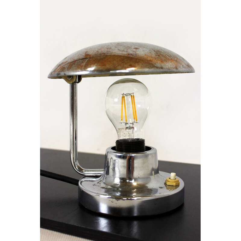 Lampe vintage chromée de style Bauhaus par Josef Hurka pour Napako, 1950