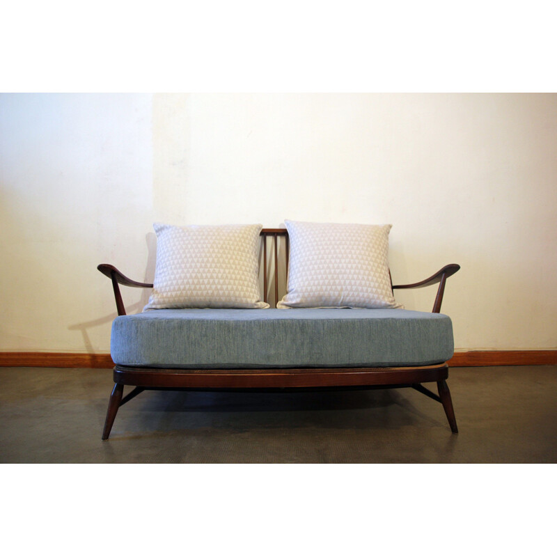 Vintage pastel blue sofa by Ercol