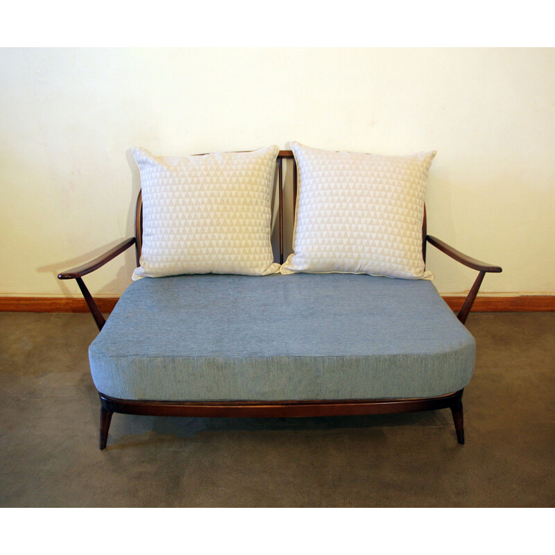 Vintage pastel blue sofa by Ercol