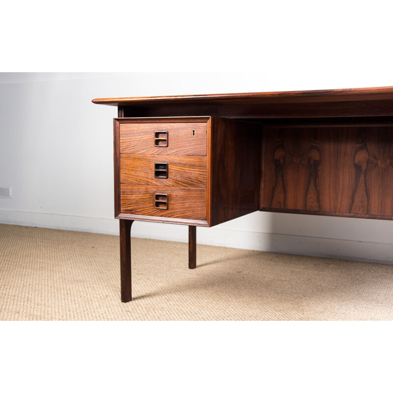 Vintage double-sided Danish rosewood minister's desk by Arne Vodder, 1960s