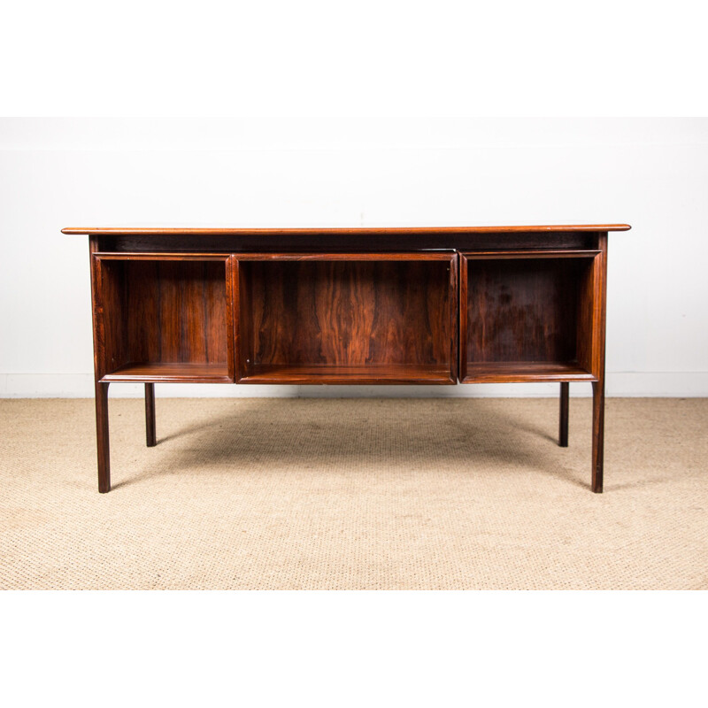 Vintage double-sided Danish rosewood minister's desk by Arne Vodder, 1960s