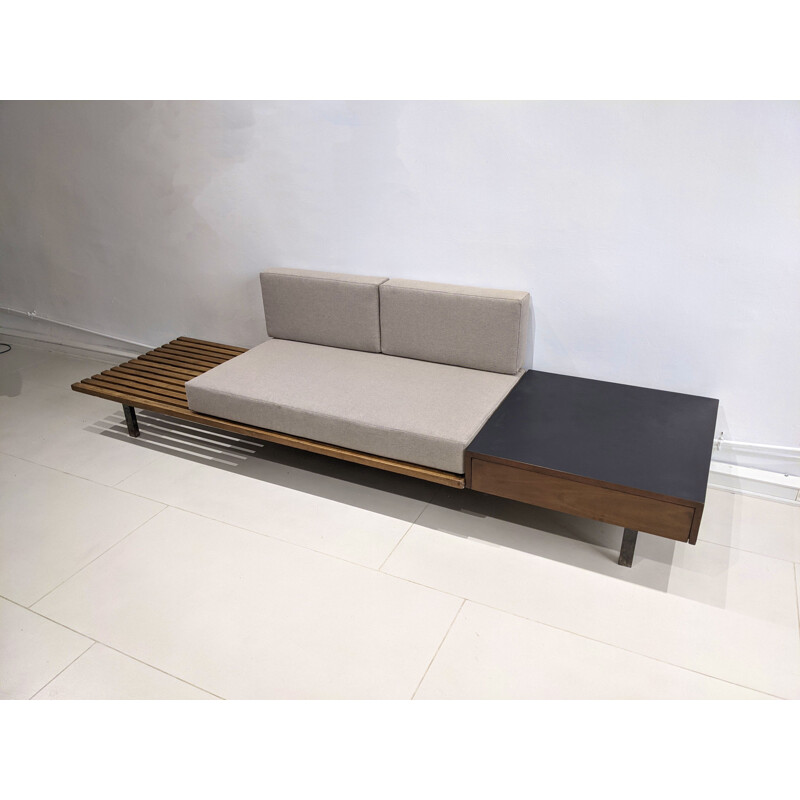 Vintage cansado bench with drawers by Charlotte Perriand, Africa 1954s