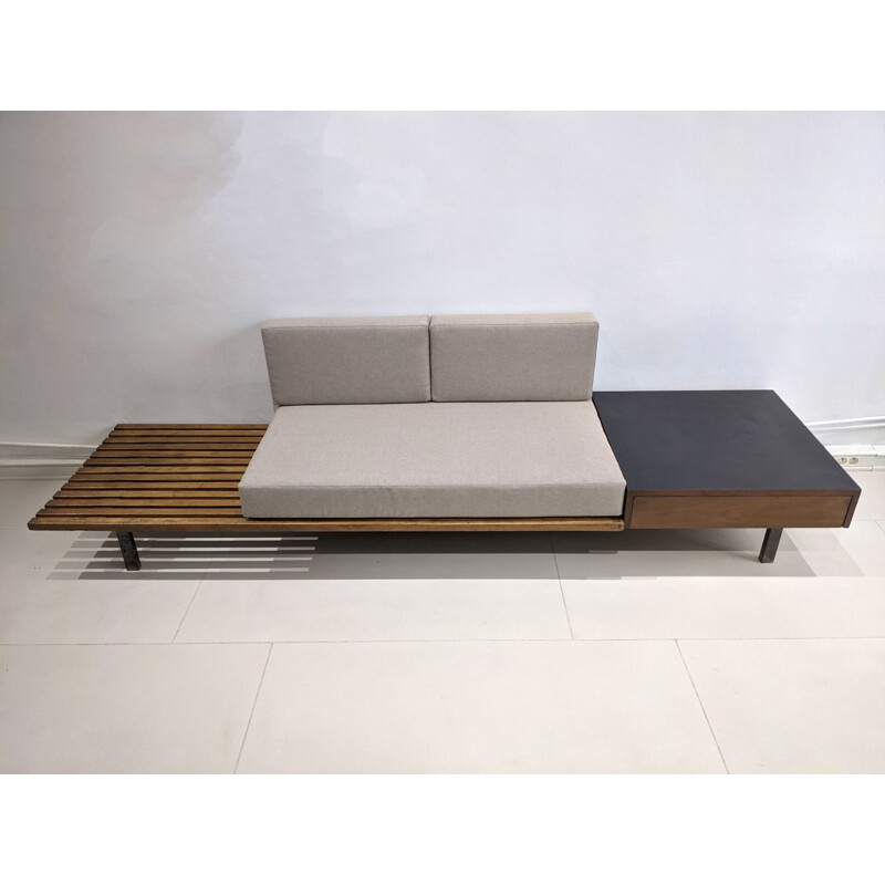 Banquette cansado vintage à tiroir de Charlotte Perriand, Afrique 1954