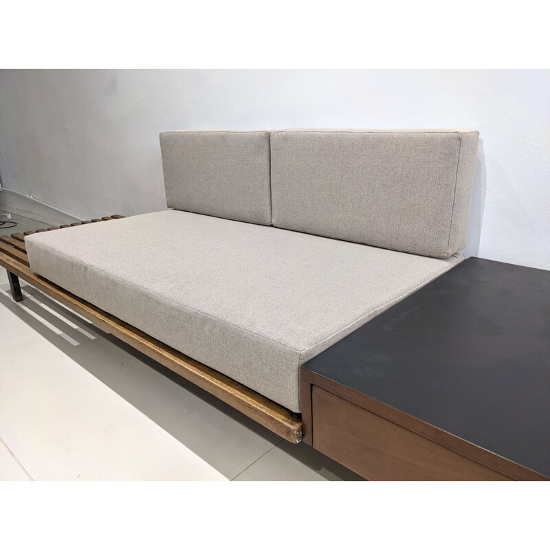 Vintage cansado bench with drawers by Charlotte Perriand, Africa 1954s