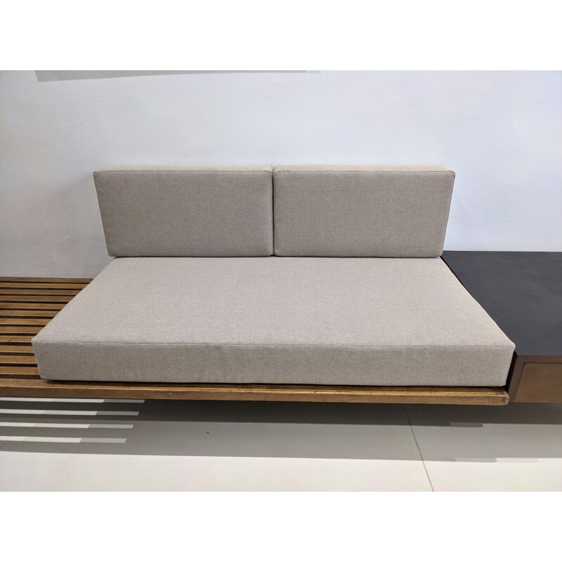 Vintage cansado bench with drawers by Charlotte Perriand, Africa 1954s