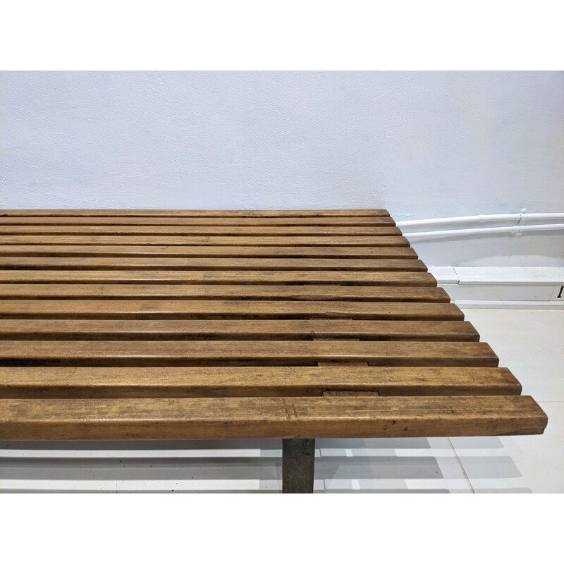 Vintage cansado bench with drawers by Charlotte Perriand, Africa 1954s