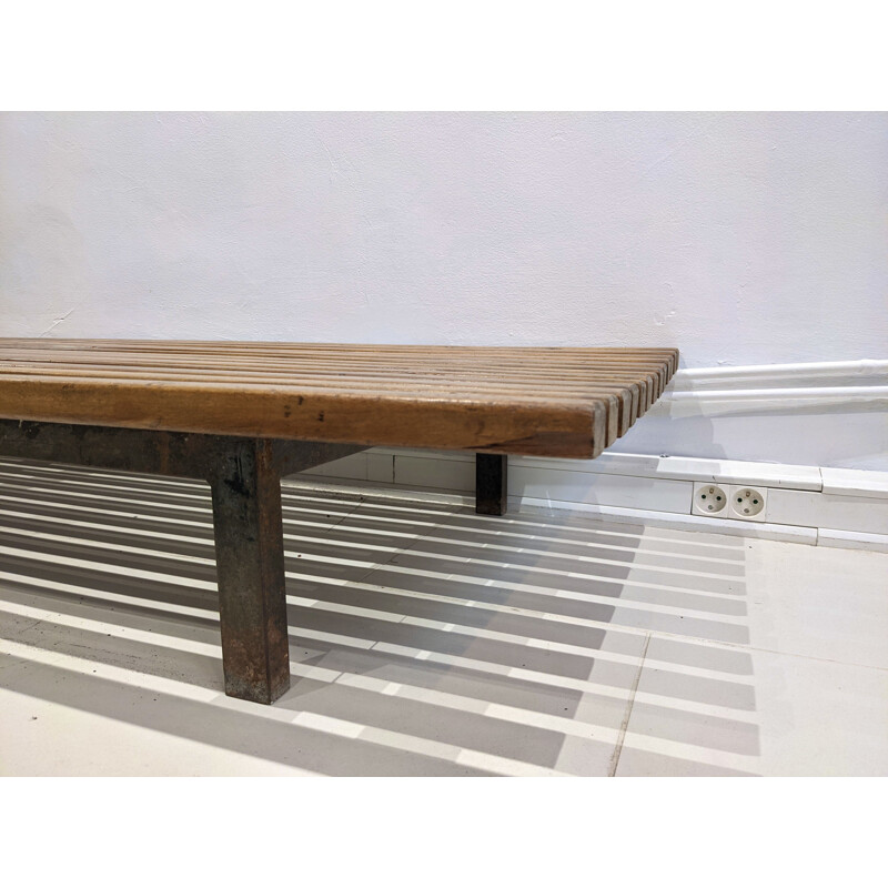 Vintage cansado bench with drawers by Charlotte Perriand, Africa 1954s