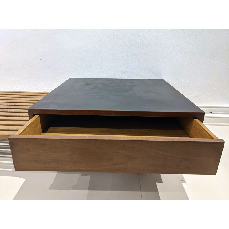 Vintage cansado bench with drawers by Charlotte Perriand, Africa 1954s