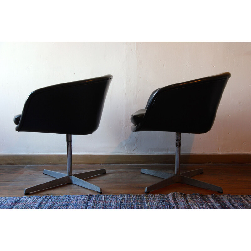 Paire de fauteuils vintage en cuir de Pierre Paulin pour Artifort, 1960