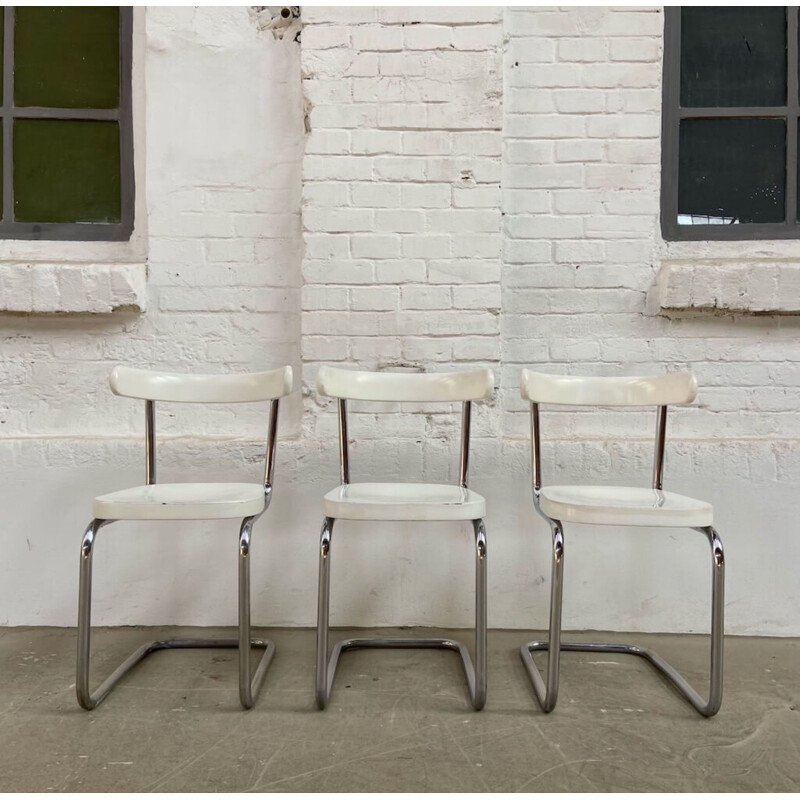 Set of 3 vintage tubular chairs, CZ 1930s