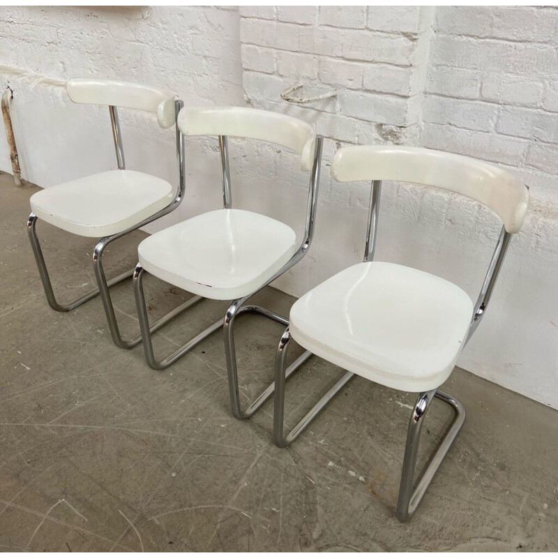 Set of 3 vintage tubular chairs, CZ 1930s