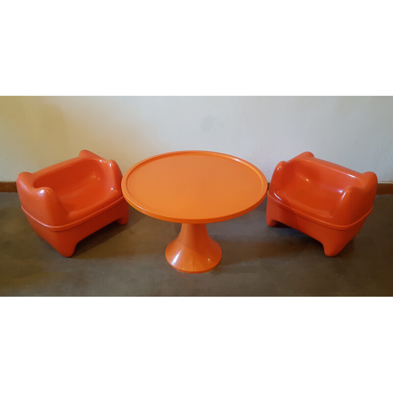 Vintage children's lounge with 2 Zorro armchairs for Meurop