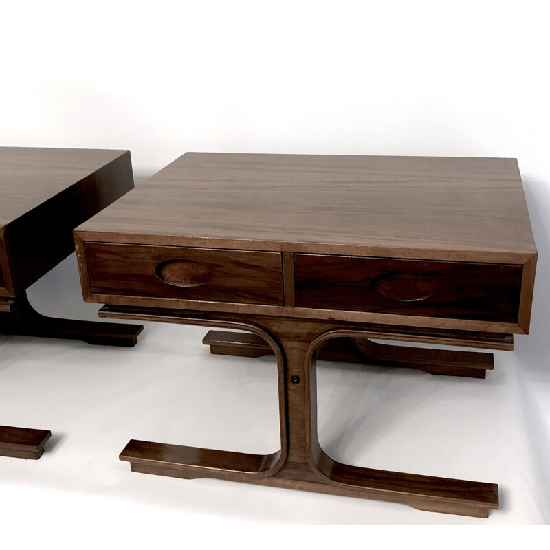 Pair of vintage wood night-tables from Gianfranco Frattini for Bernini, 1950s