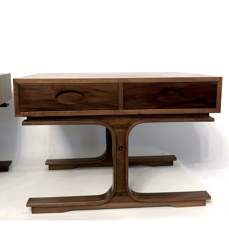 Pair of vintage wood night-tables from Gianfranco Frattini for Bernini, 1950s