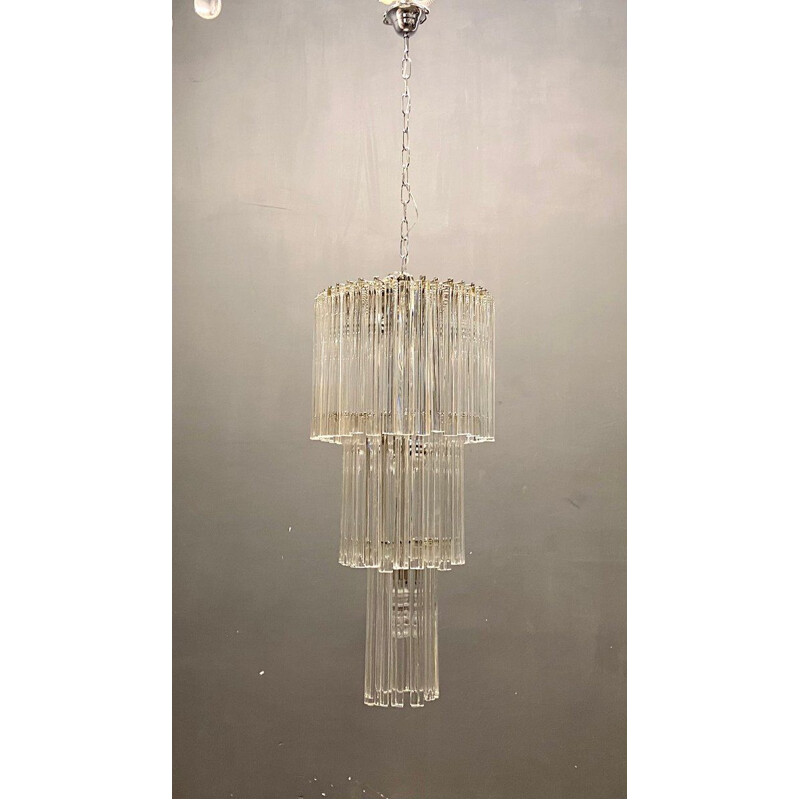 Lámpara prismática vintage de cristal de Murano de Paolo Venini
