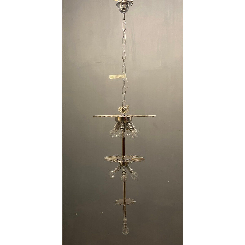 Lámpara prismática vintage de cristal de Murano de Paolo Venini