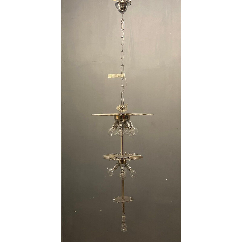 Vintage prism chandelier in Murano glass by Paolo Venini