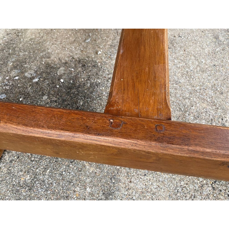 Vintage solid oak farm table with 2 drawers