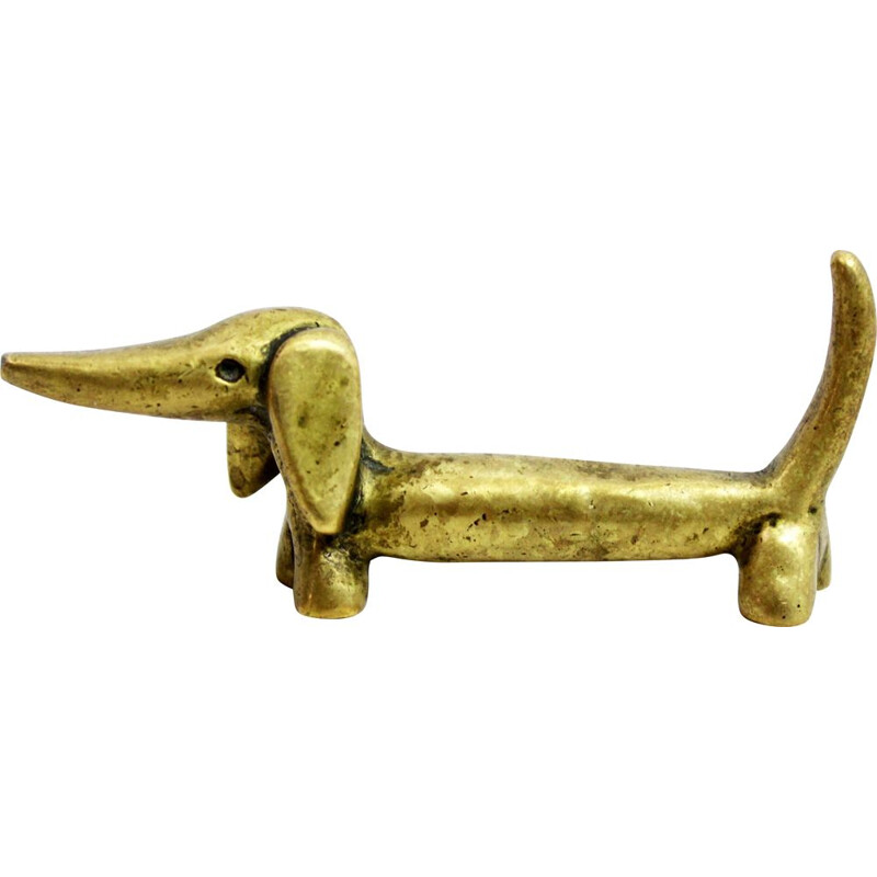 Vintage dachshund in bronze by Walter Bosse