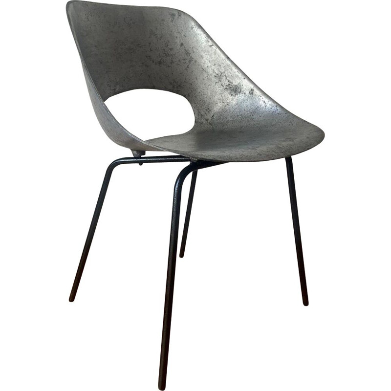 Vintage aluminium Tulip chair by Pierre Guariche for Steiner, 1950s