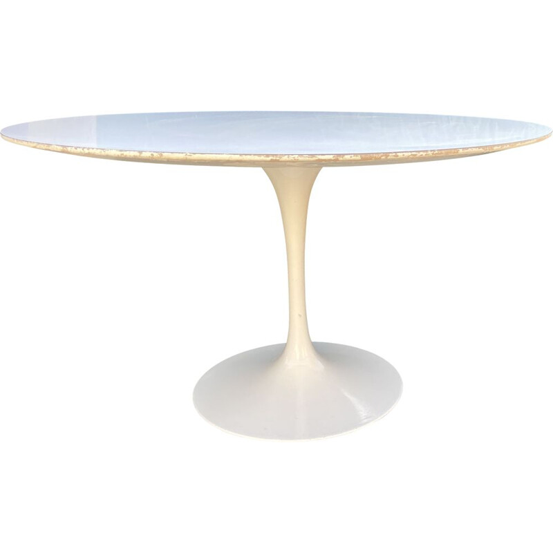 Original mesa de centro circular vintage saarinen tulip by Knoll