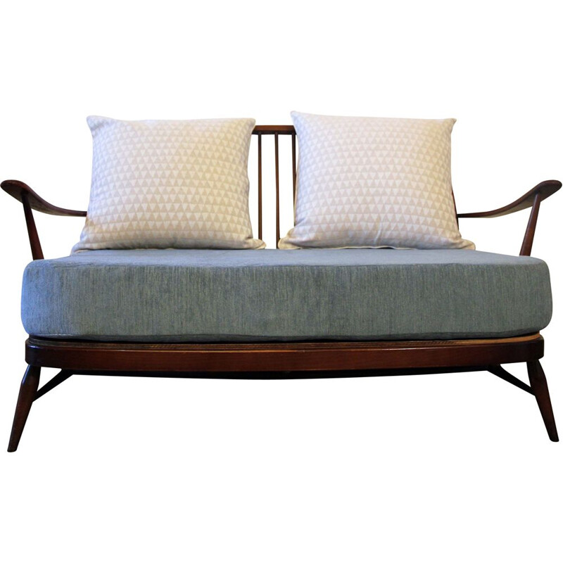 Vintage pastel blue sofa by Ercol