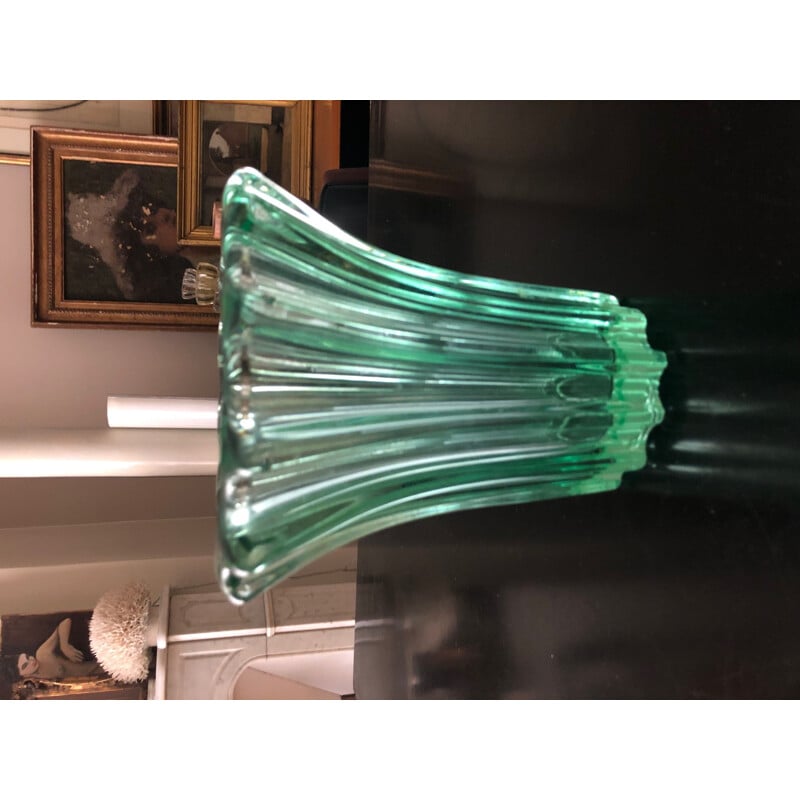 Vase vintage en pierre crystal d'avesn vert, 1950