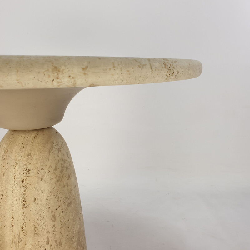 Travertine finale side table by Peter Draenert, 1970s