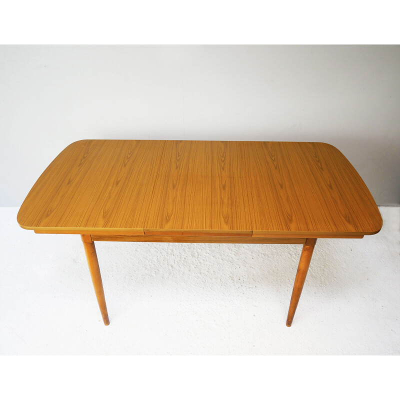 Mid-century extending dining table & 4 dining chairs by Schreiber, 1970s