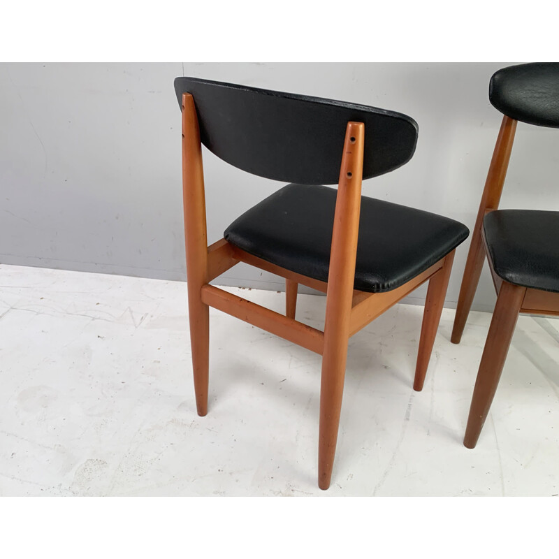 Mid-century extending dining table & 4 dining chairs by Schreiber, 1970s