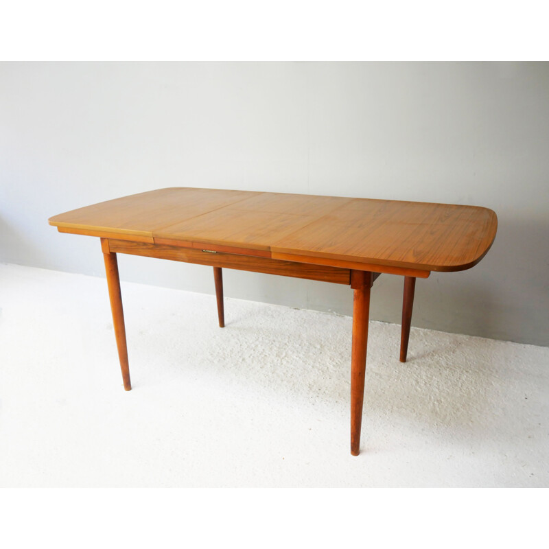 Mid-century extending dining table & 4 dining chairs by Schreiber, 1970s