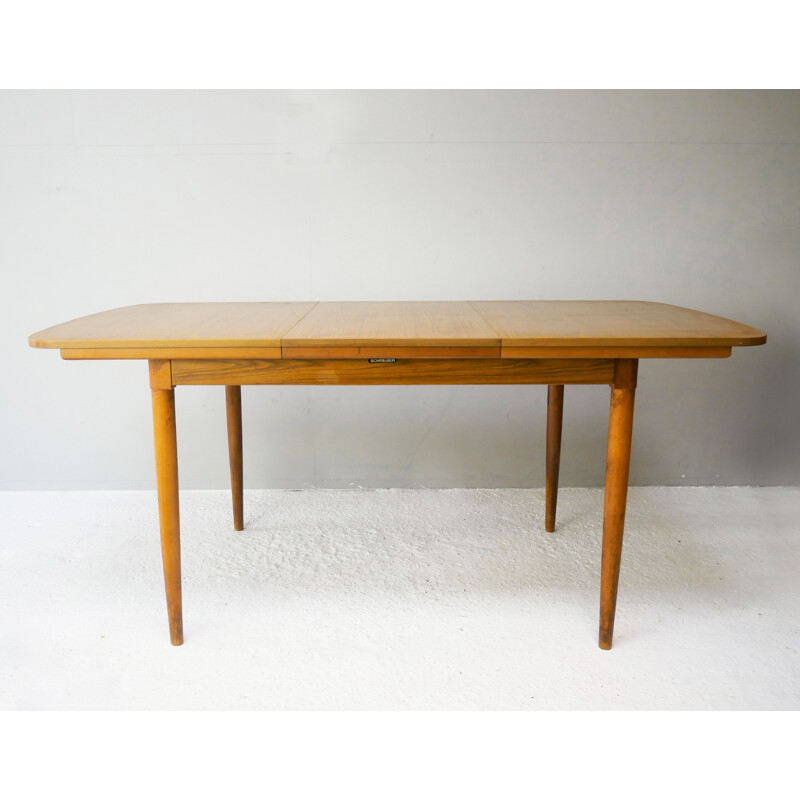 Mid-century extending dining table & 4 dining chairs by Schreiber, 1970s