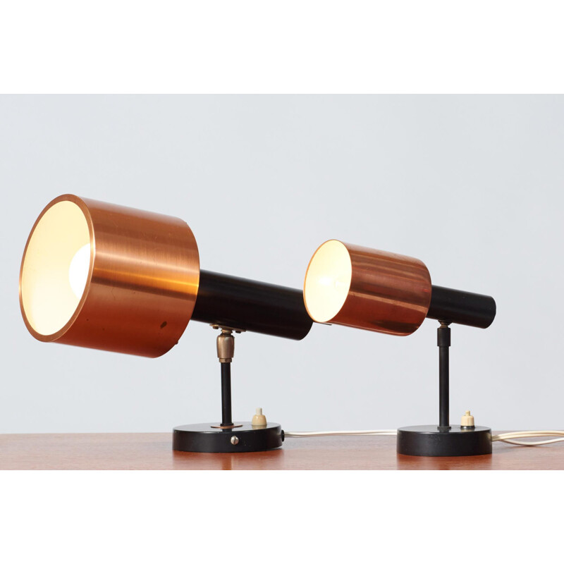 Pair of vintage wall lamps by Jo Hammerborg, 1960s
