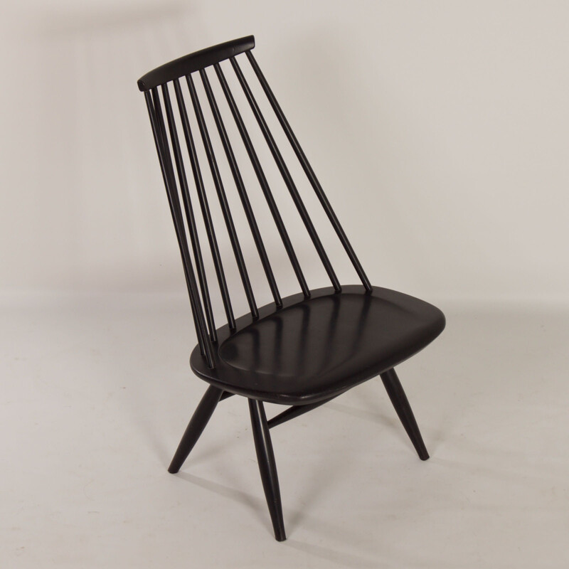 Chaise mademoiselle vintage noire par Ilmari Tapiovaara pour Asko, 1960