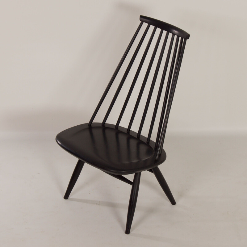 Chaise mademoiselle vintage noire par Ilmari Tapiovaara pour Asko, 1960