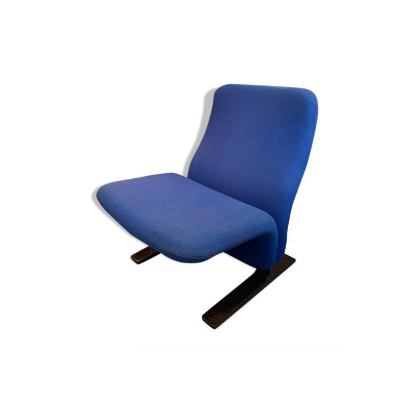 Vintage Concorde navy blue armchair by Pierre Paulin