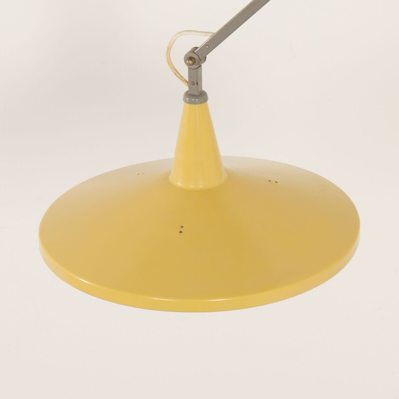 Vintage yellow panama wall lamp by Wim Rietveld for Gispen, 1950s