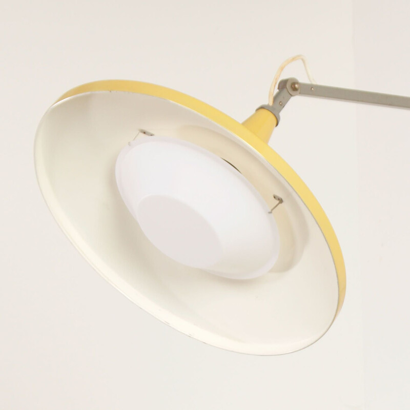 Vintage gele panama wandlamp van Wim Rietveld voor Gispen, 1950