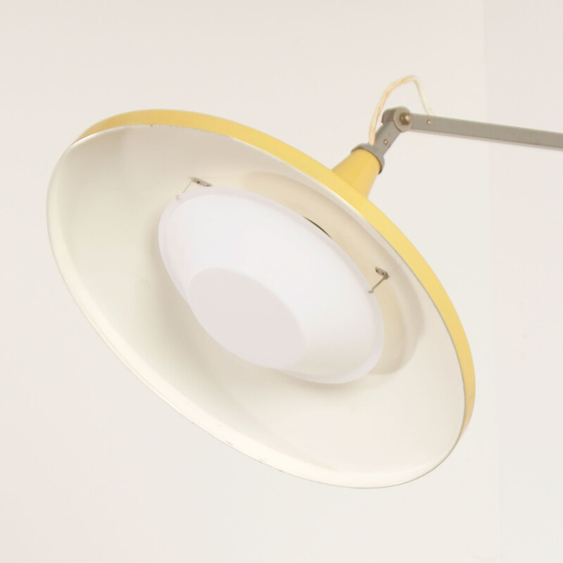 Vintage yellow panama wall lamp by Wim Rietveld for Gispen, 1950s