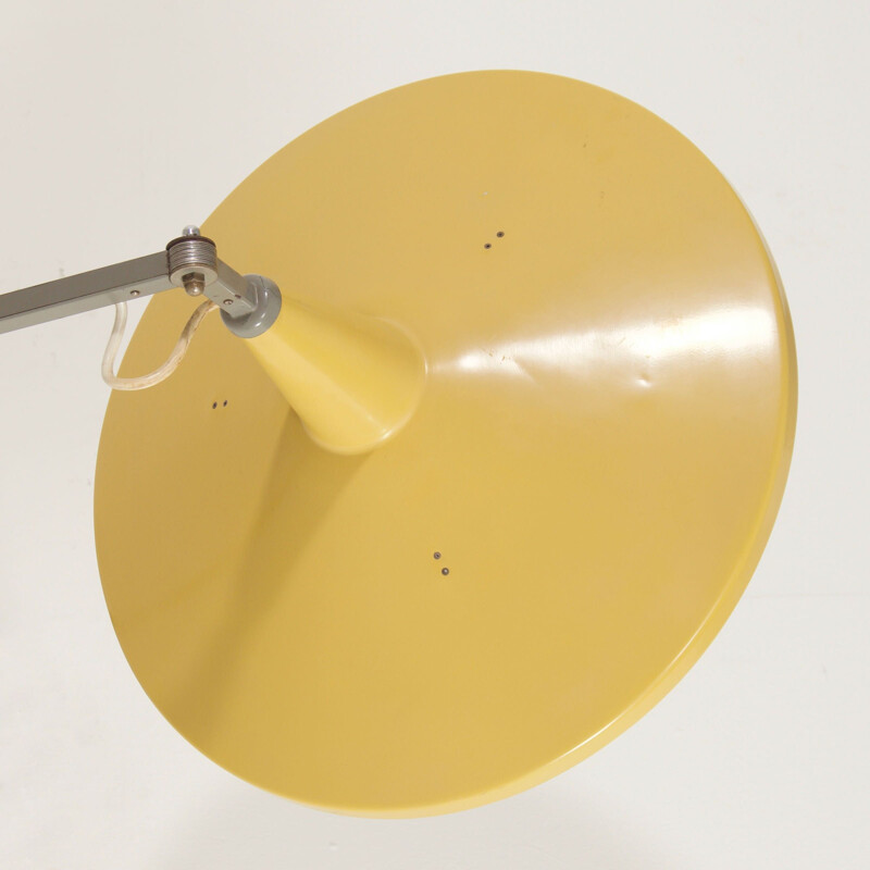 Vintage yellow panama wall lamp by Wim Rietveld for Gispen, 1950s