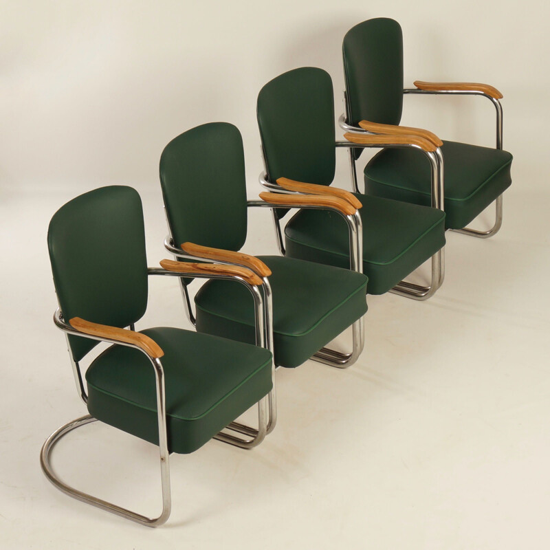 Mid-century luxury armchair 2154 by Paul Schuitema for Fana Metaal, 1930s