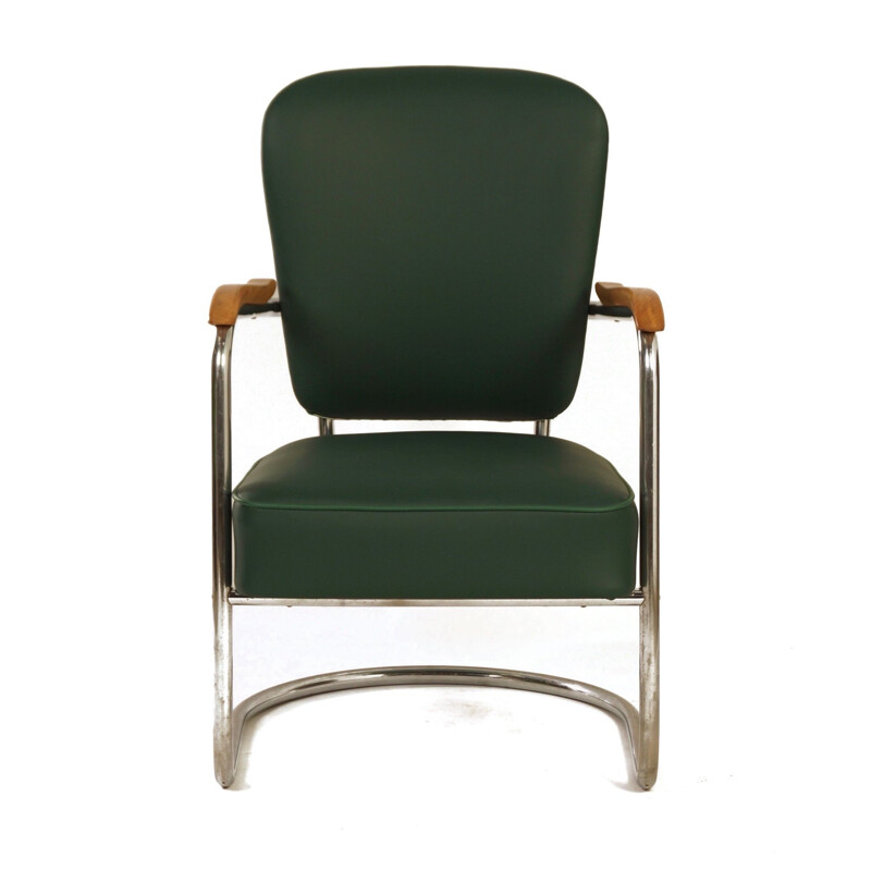 Vintage luxe fauteuil 2154 van Paul Schuitema voor Fana Metaal, 1930