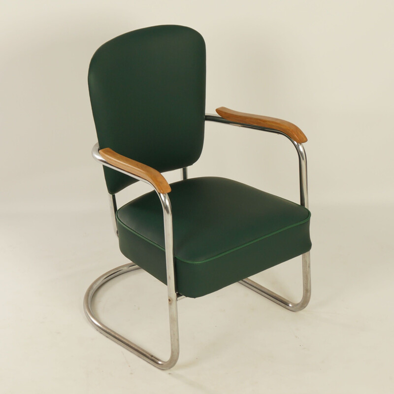 Mid-century luxury armchair 2154 by Paul Schuitema for Fana Metaal, 1930s