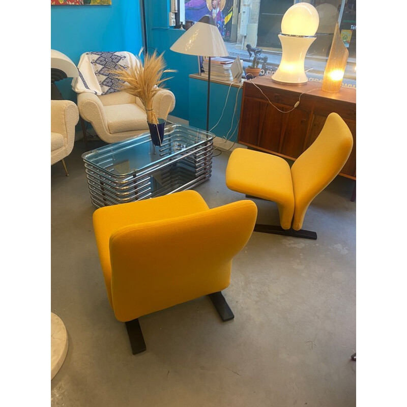 Vintage yellow armchair by Pierre Paulin