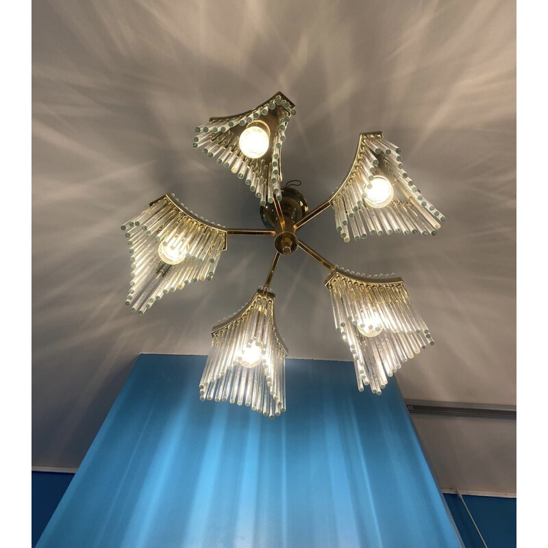 Vintage Murano glass chandelier and sconces by Paolo Venini